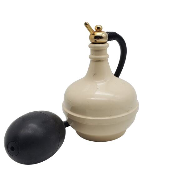 Italian Large Afra Perfume Atomizer Bottle Mid Century Cream Black Bulb Sprayer - Picture 1 of 14